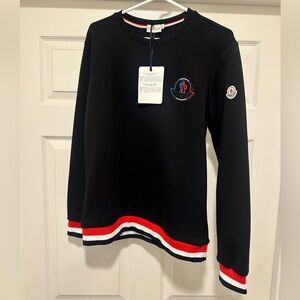 Moncler Black Sweatshirt with Red and White Trim
